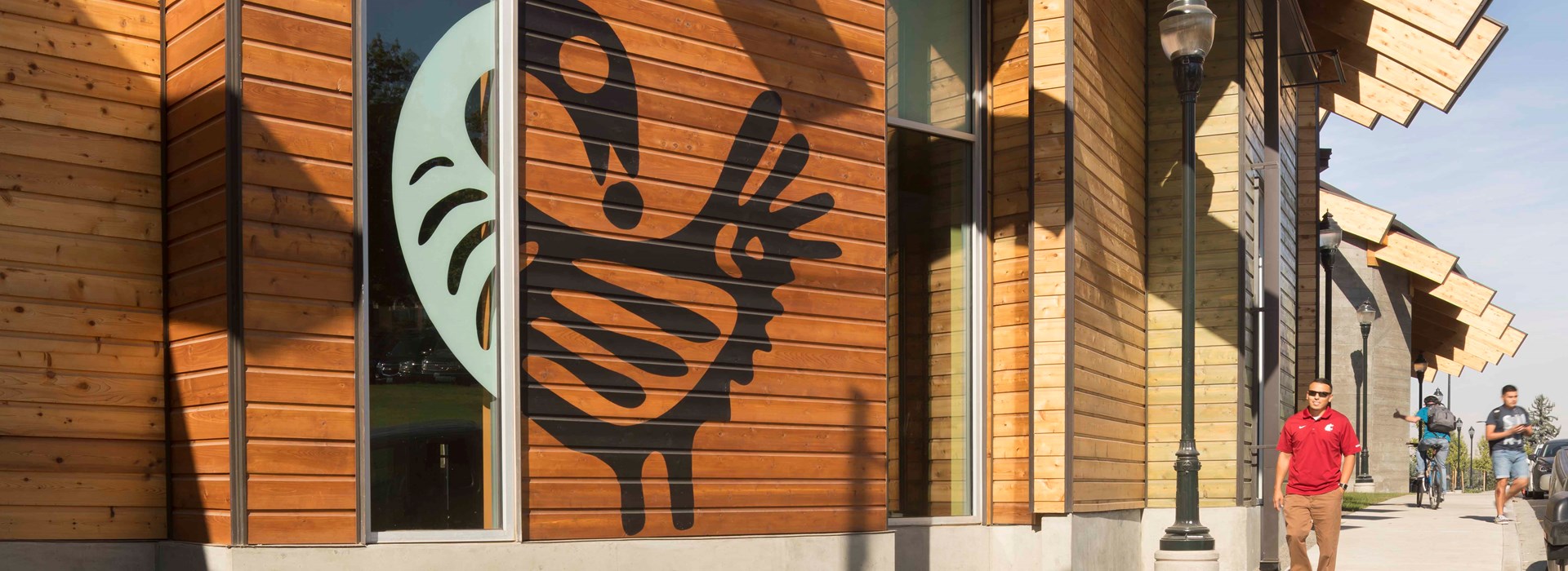 Sankofa icon on the exterior of the cultural center