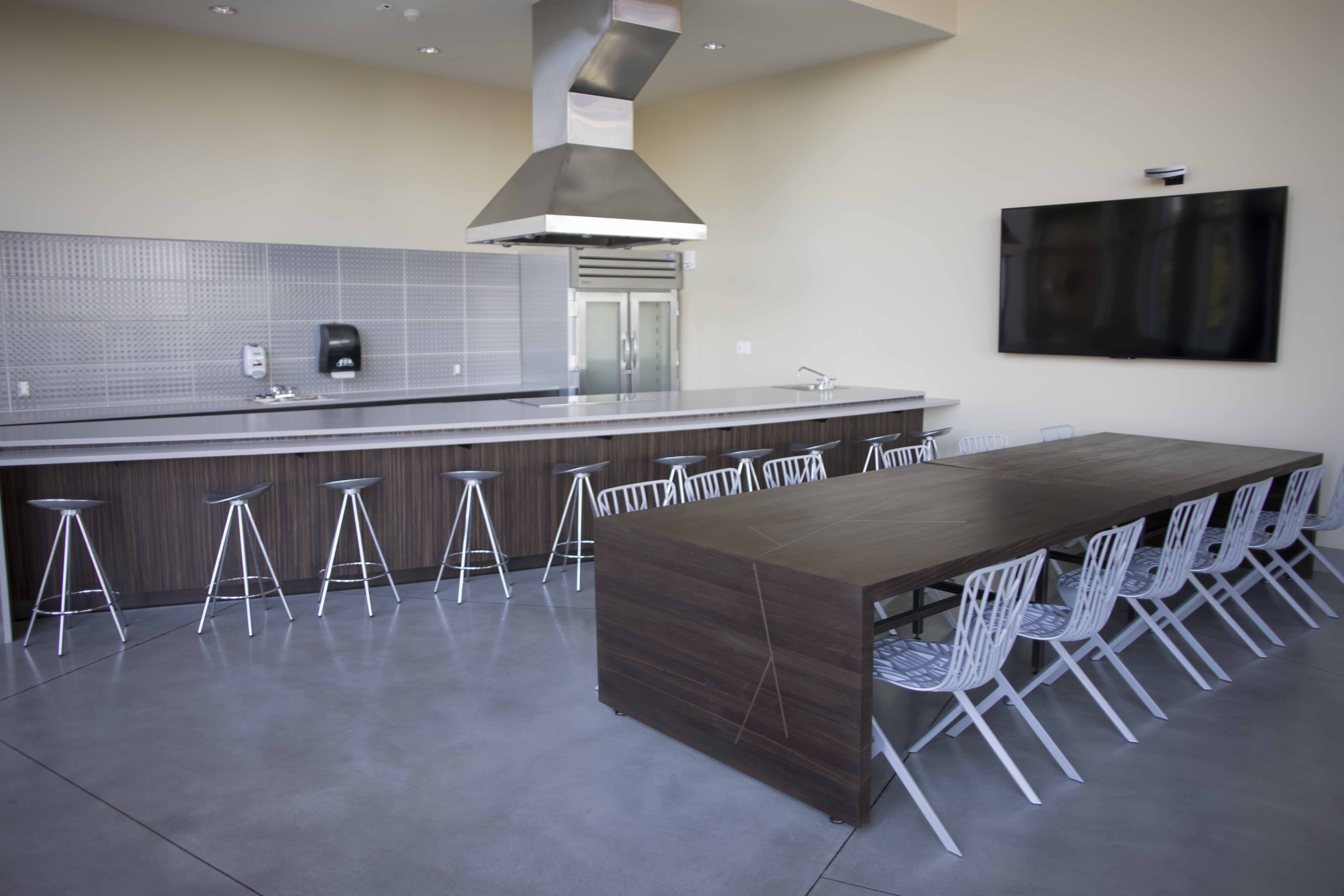 Front kitchen and dining table. 