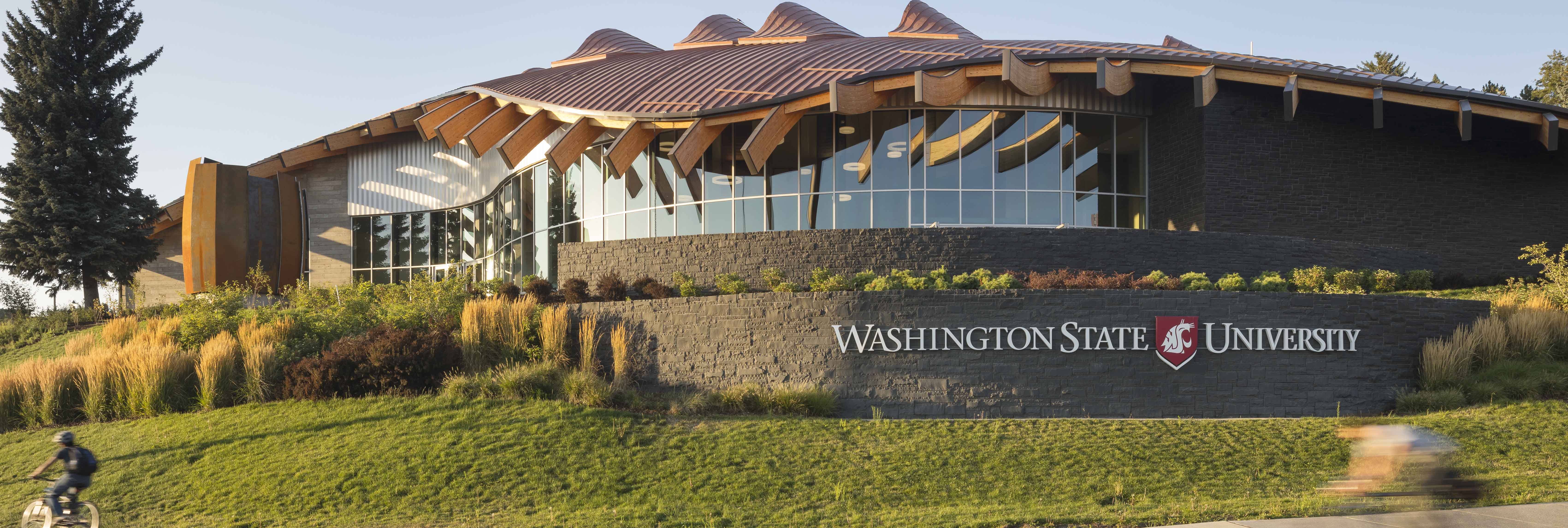 Exterior image of the cultural center at the campus entrance.