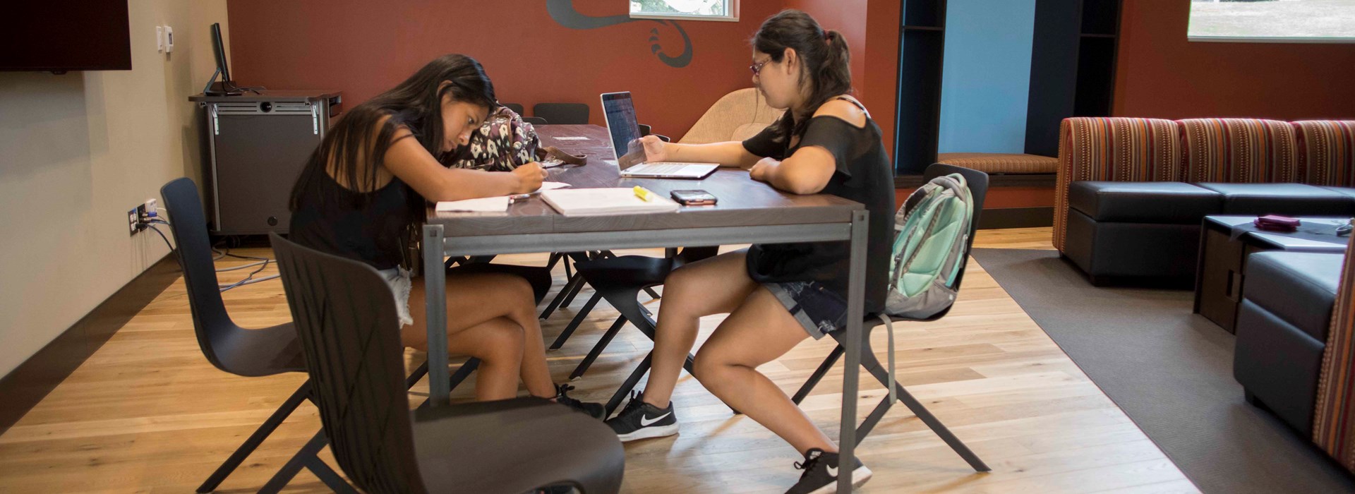 Students studying in the eagle serpent room.